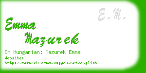 emma mazurek business card